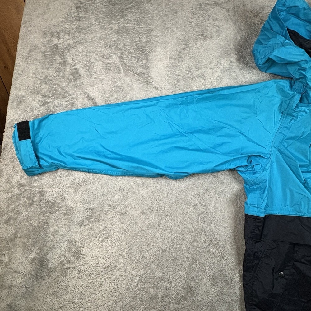 VTG REI Men's L Black/Blue Colorblock Windbreaker Hooded 90s Made in USA Goretex - Picture 11 of 14